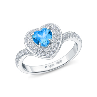 Кольцо из белого золота Cold Diamonds с топазом природным