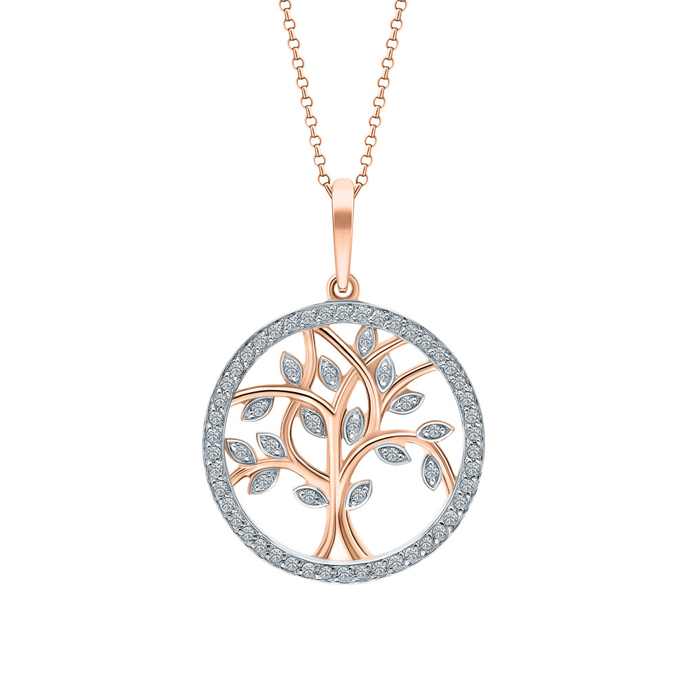 Золотая подвеска с бриллиантами природными