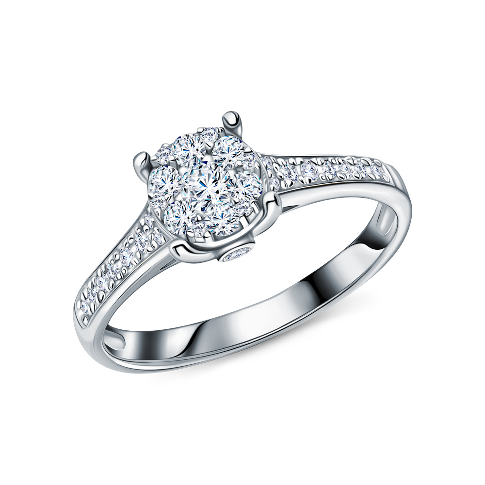 Золотое кольцо с бриллиантами природными