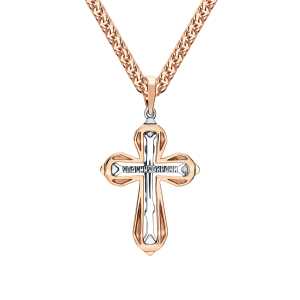 Золотой крестик с бриллиантом природным