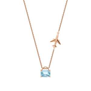 Золотое шейное украшение с топазом природным