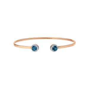 Золотой браслет с бриллиантами природными и топазами природными