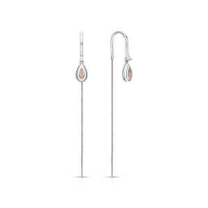 Серебряные серьги с бриллиантами природными