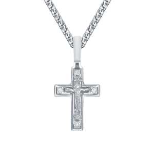 Золотой крестик с бриллиантами природными