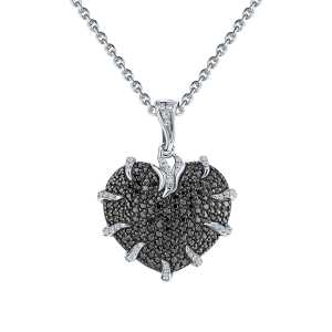 Золотая подвеска с бриллиантами природным и бриллиантами черными природными