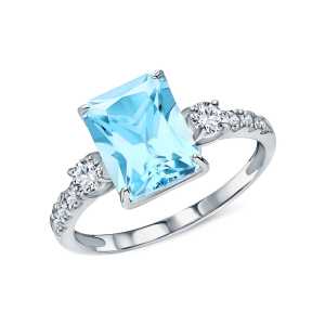 Кольцо из белого золота Cold Diamonds с топазом природным