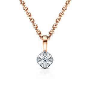 Золотая подвеска с бриллиантом природным