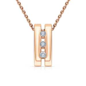 Золотая подвеска с бриллиантами и бриллиантами чёрными природными