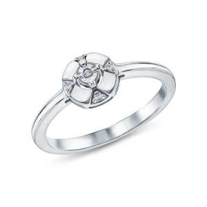 Серебряное кольцо с бриллиантами природными