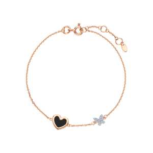 Золотой браслет с бриллиантами природными и ониксом природным