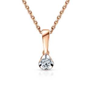 Золотая подвеска с бриллиантом природным