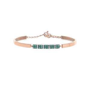 Золотой браслет с бриллиантами природными и изумрудами природными