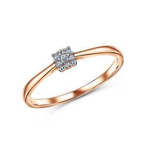 Золотое кольцо с бриллиантами природными